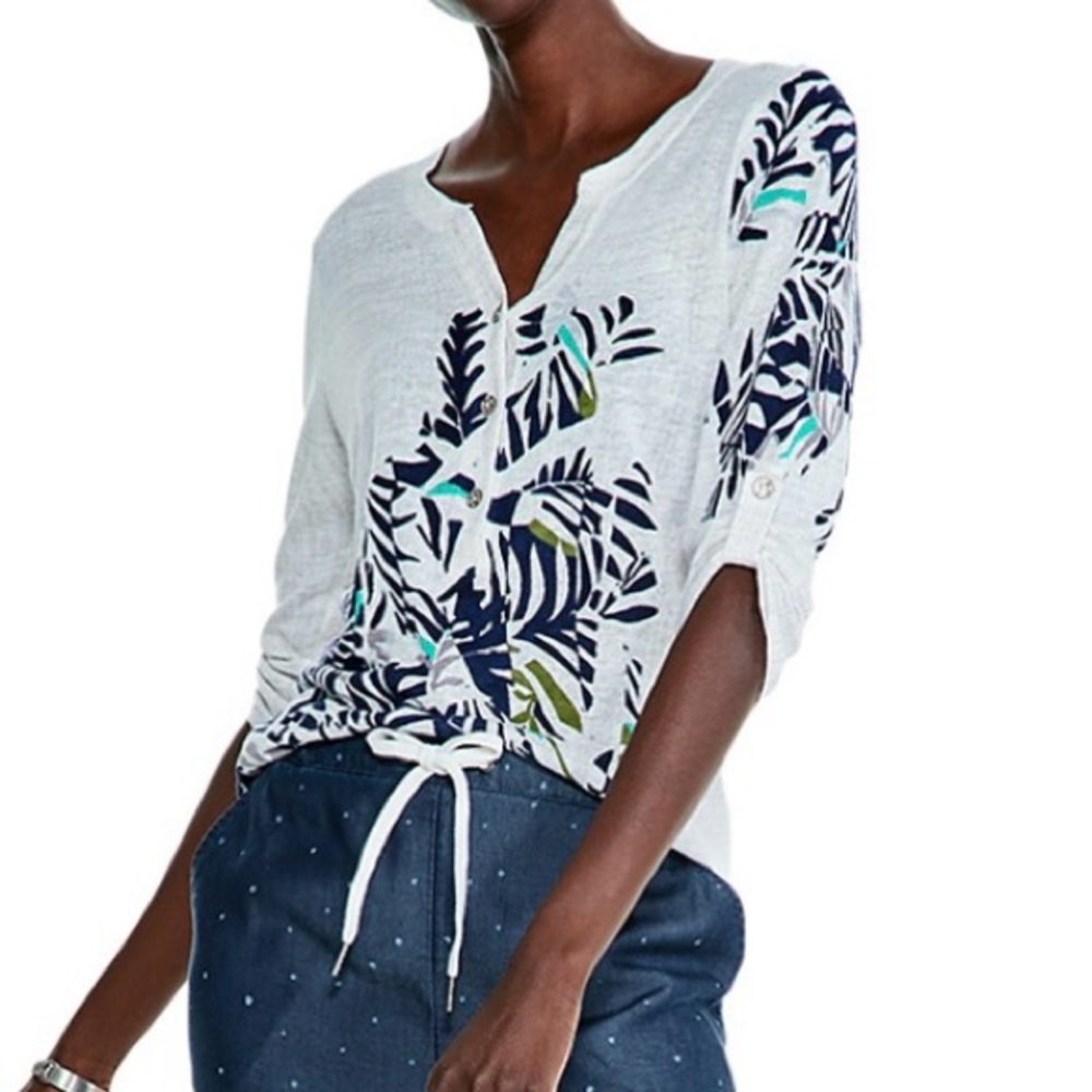 NWT Nic + Zoe Women’s Cool Breeze White Linen Shirt (M)